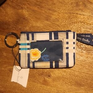 Vera Bradley Blue and Cream Clutch Wristlet